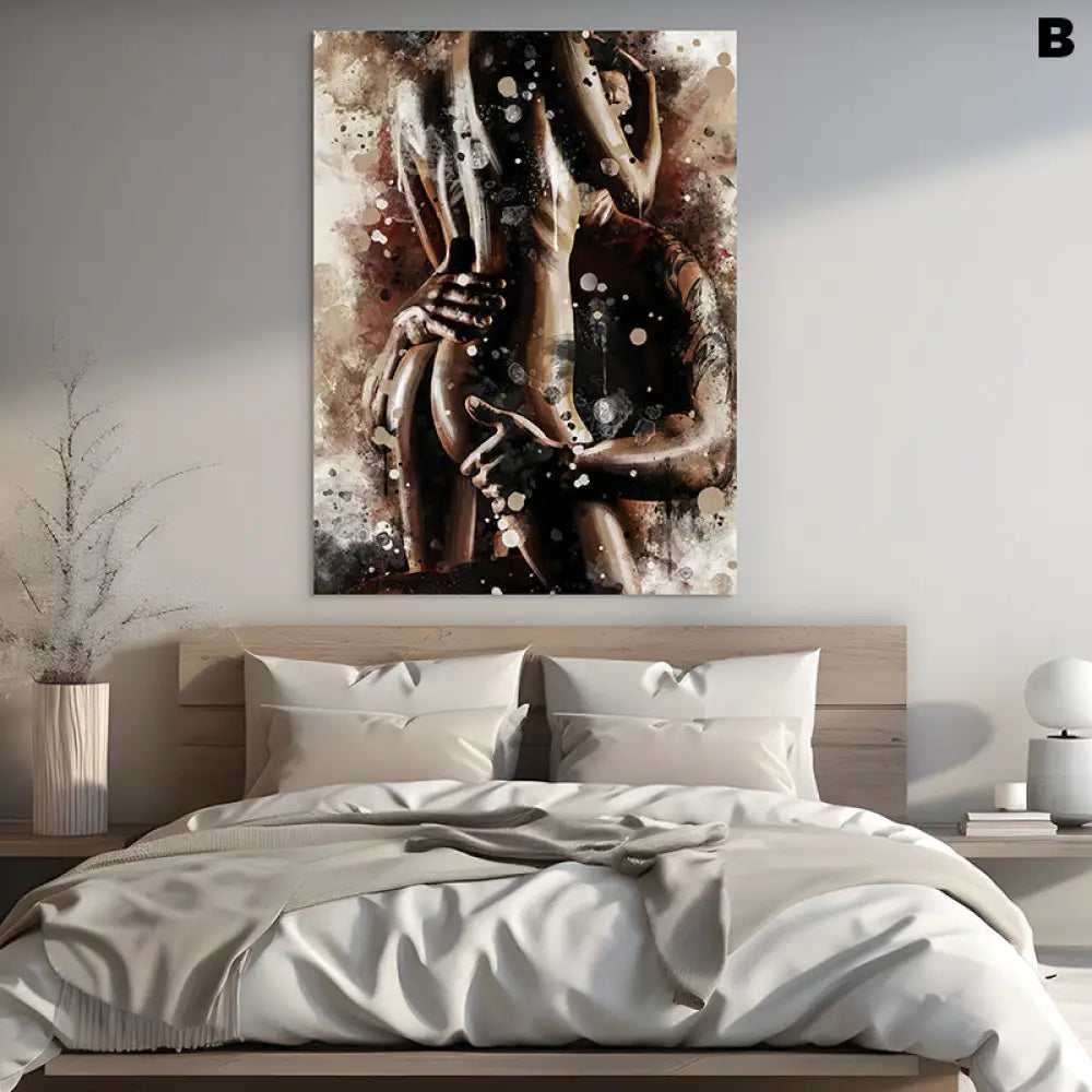 déco murale sensuelle ocre noir et brun