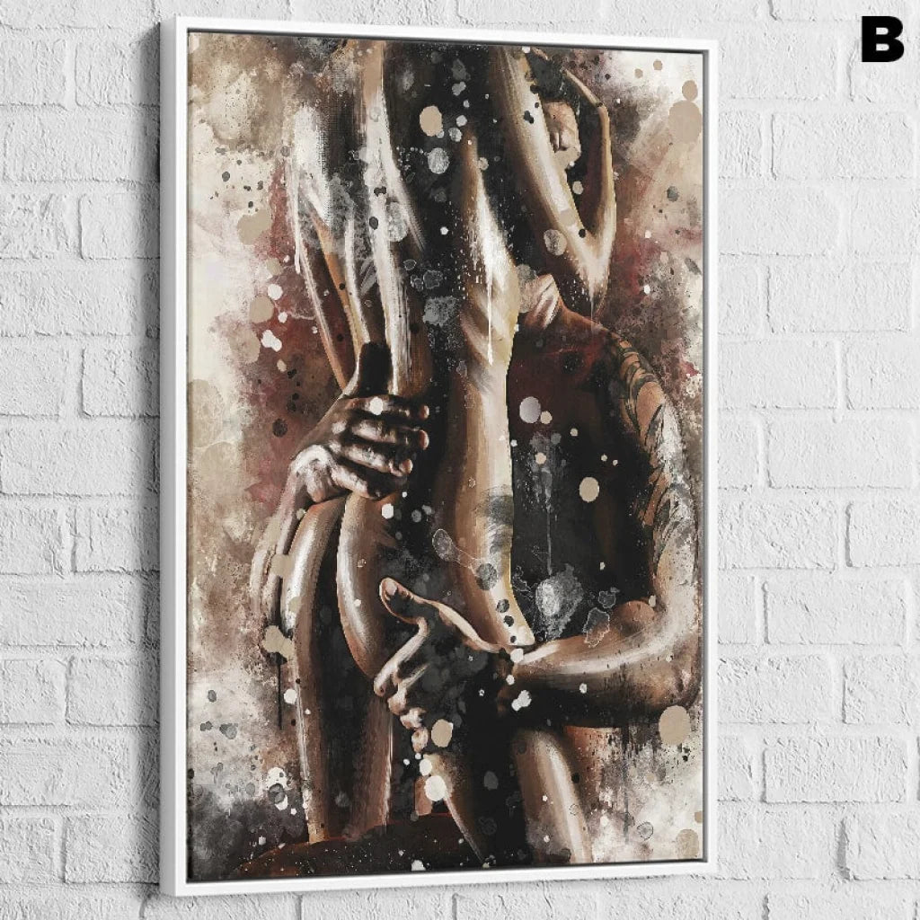 nu artistique contemporain cadre flottant blanc