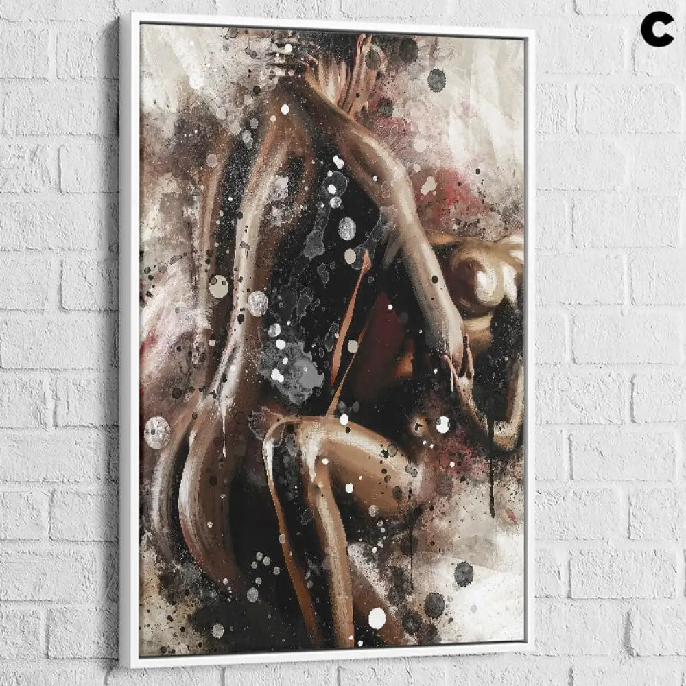 nu artistique contemporain cadre flottant blanc