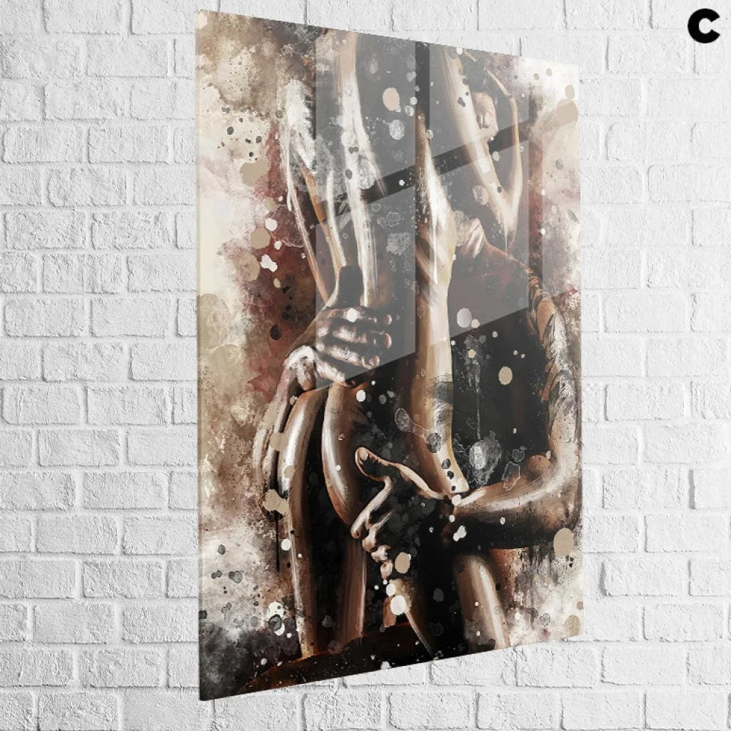 art abstrait sensuel sous plexiglas