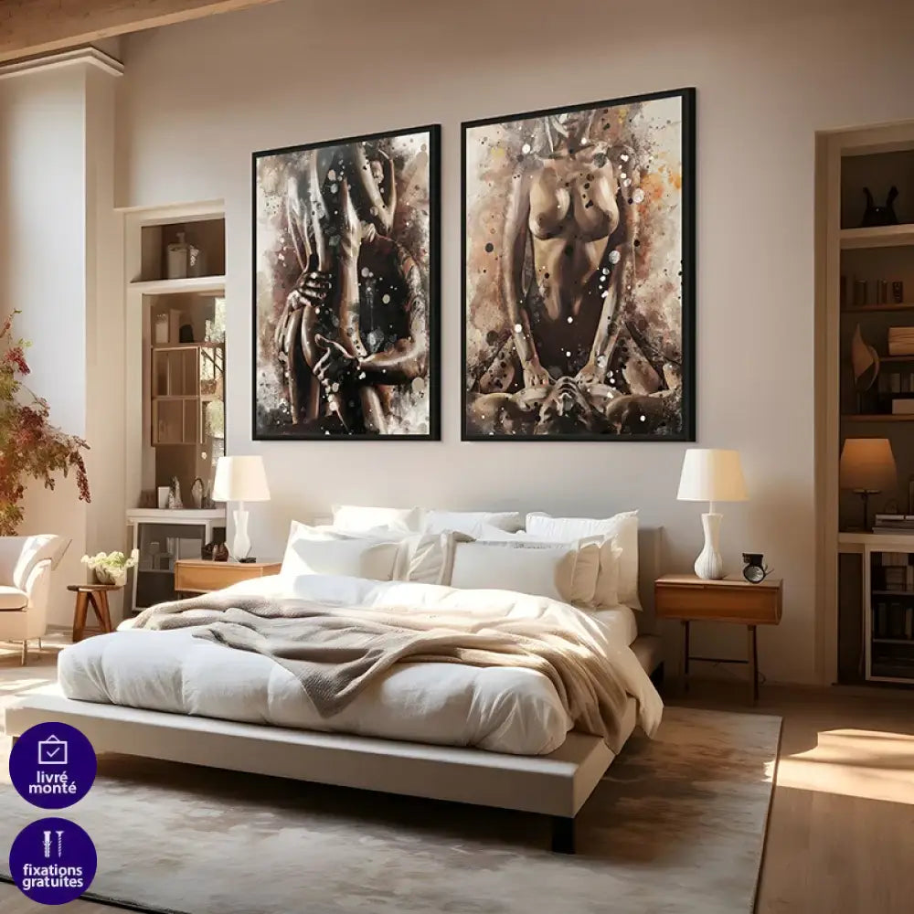 tableau sexy corps en mouvement nu artistique