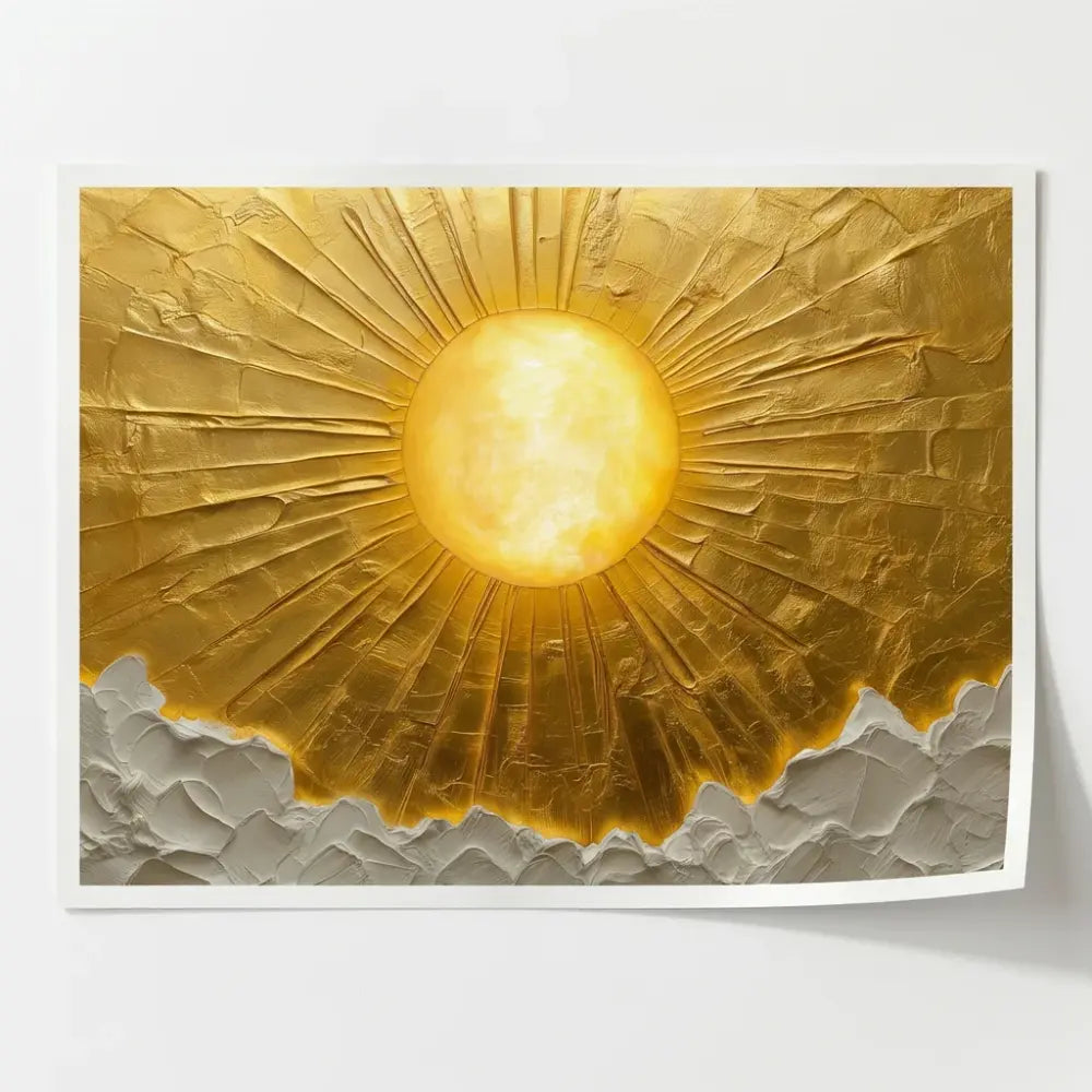 Tableau Soleil Doré - 40x60cm / Affiche sans cadre - Tableau Moderne