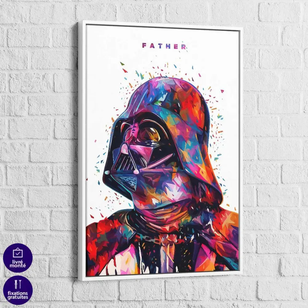 Tableau Star Wars Dark Vador Father Blanc - Montableaudeco