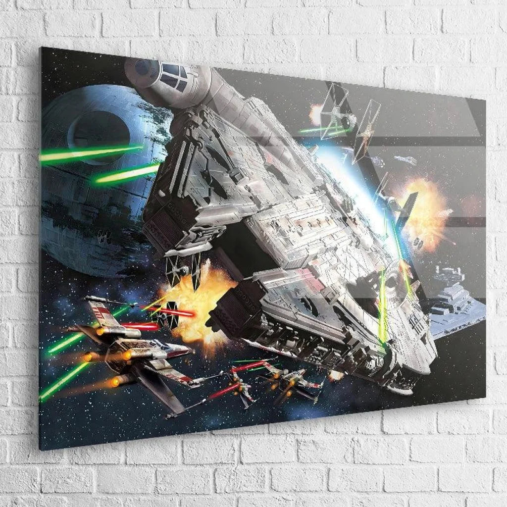 Tableau Star Wars L'attaque de L'étoile Noir - Montableaudeco