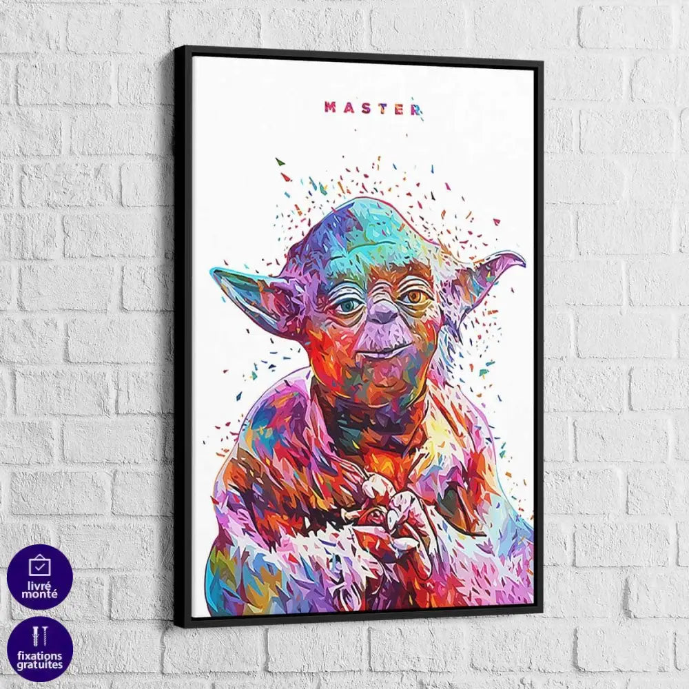 Tableau Star Wars Yoda Master Blanc - Montableaudeco