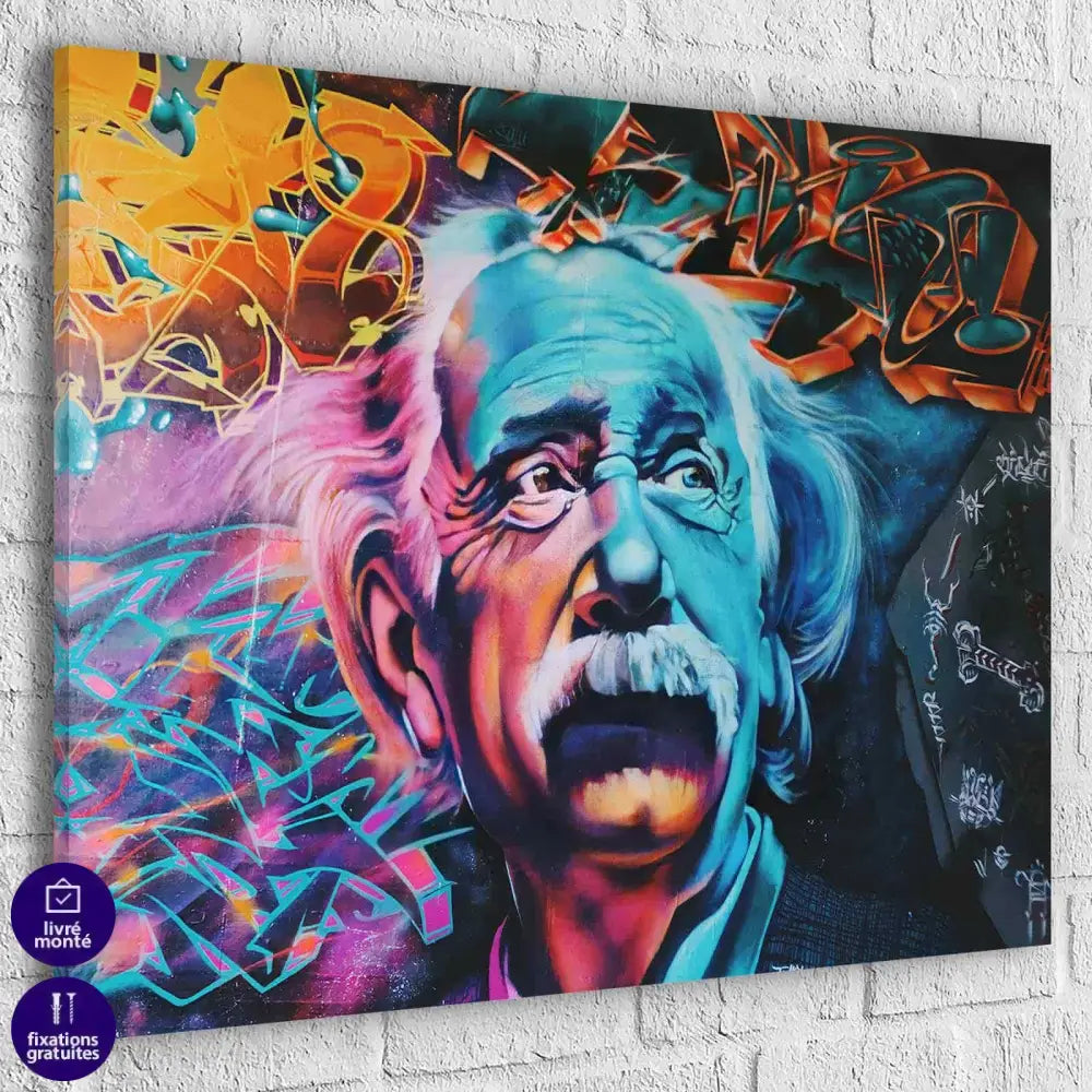 Tableau Street Art Albert Einstein La Pensée - Montableaudeco