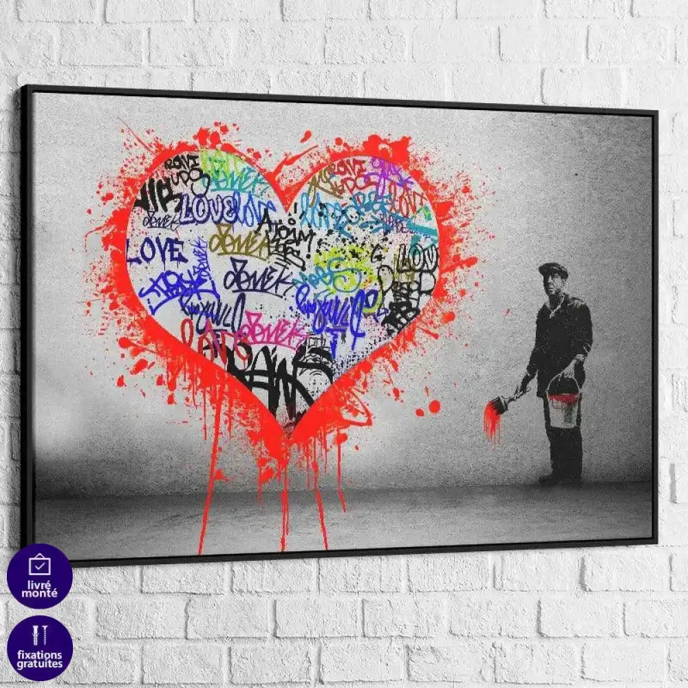 Tableau Street Art Banksy My Heart - Montableaudeco
