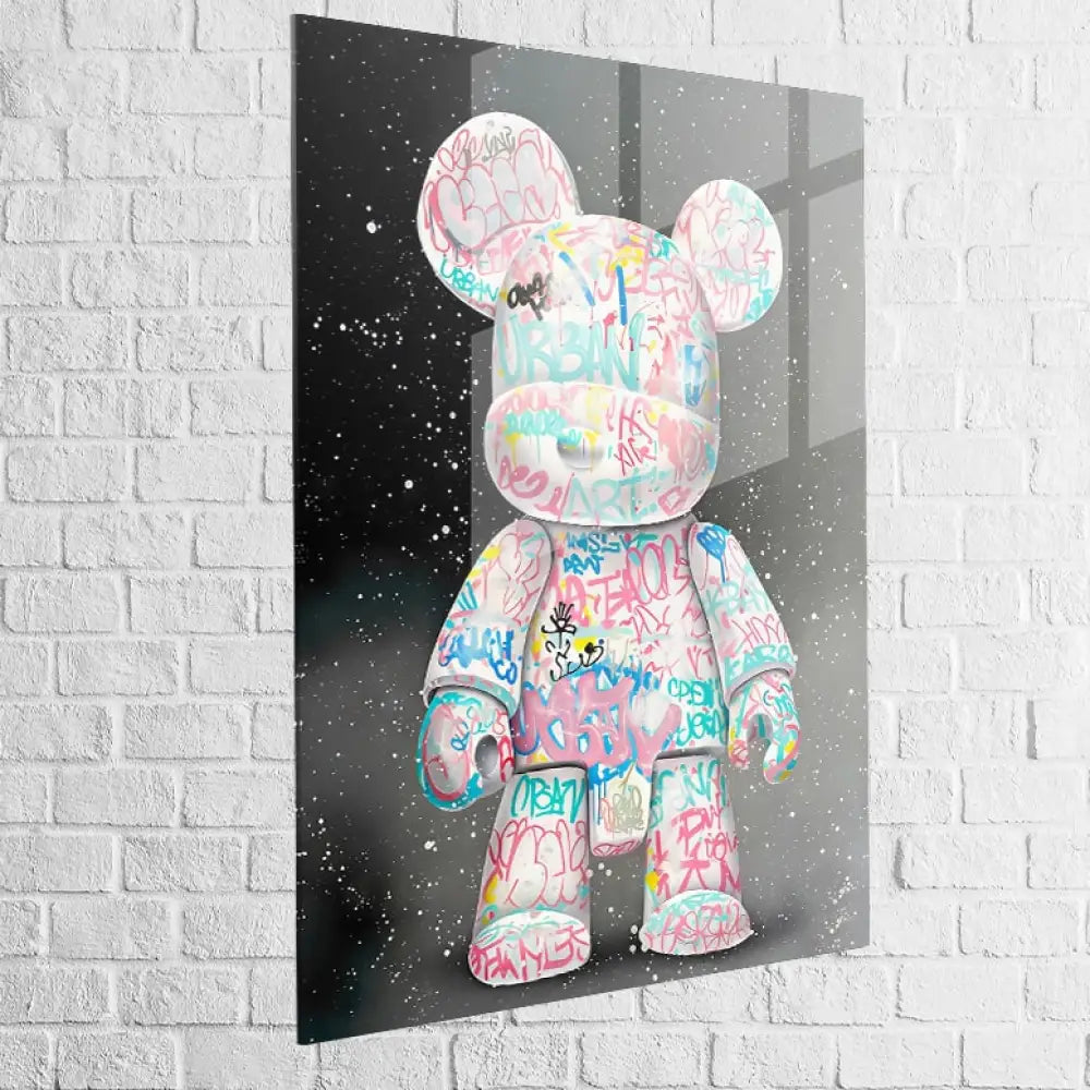 tableau street art bear graffiti en plexiglas