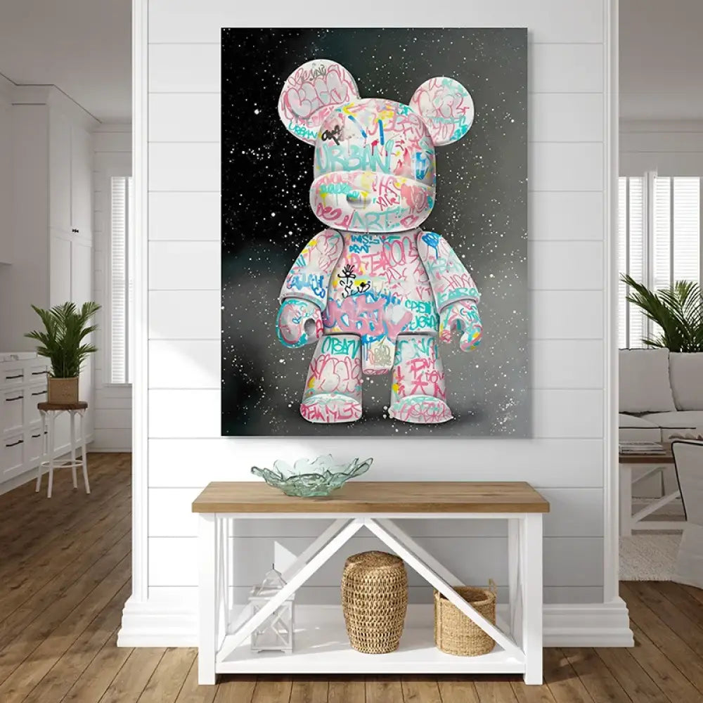 tableau ours street art pour salon moderne