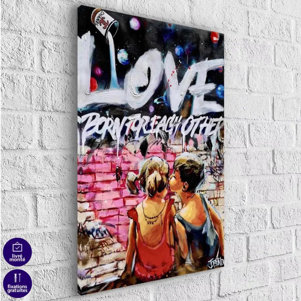 Tableau Street Art Born For Each Other - Montableaudeco