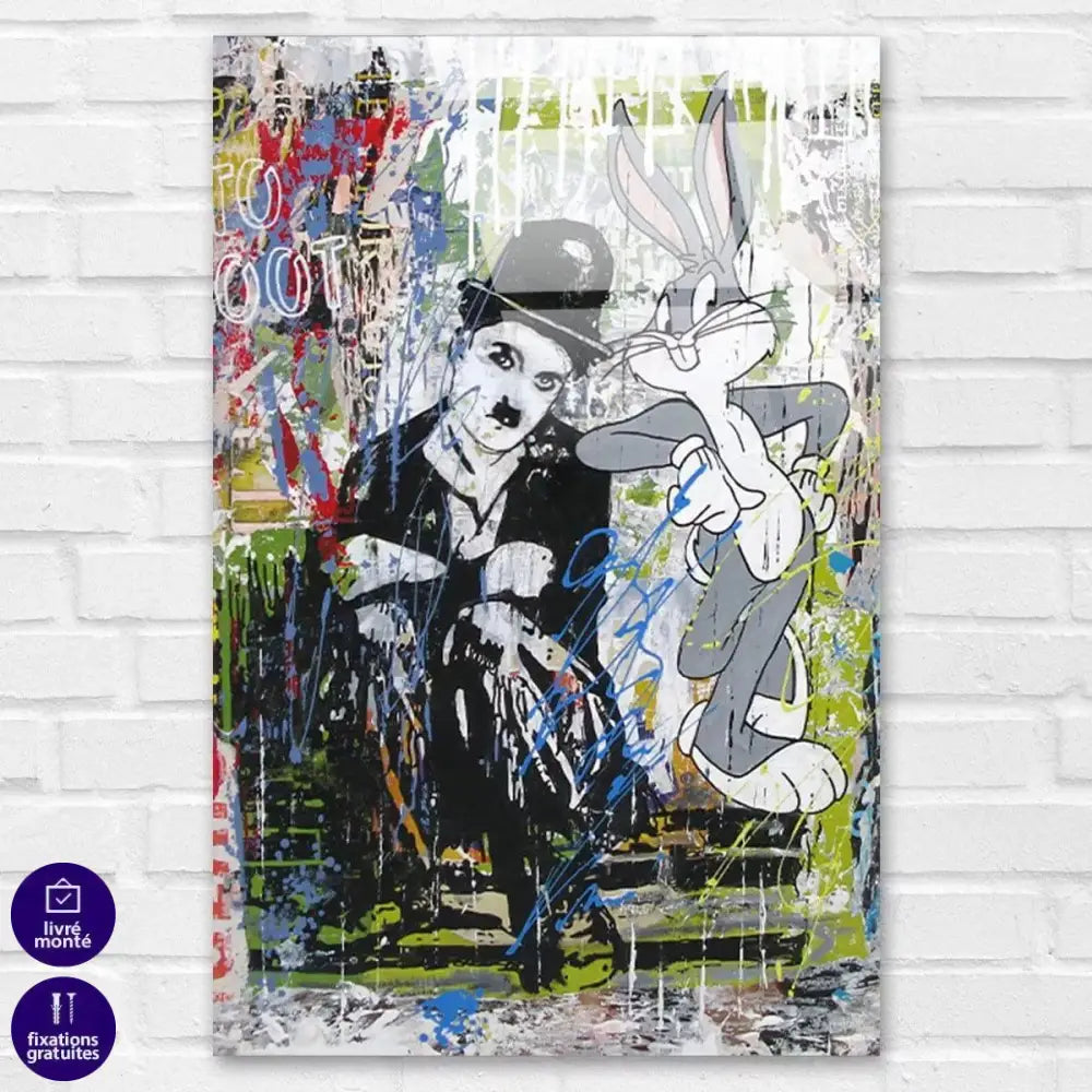 Tableau Street Art Charlie et Bunny - Montableaudeco