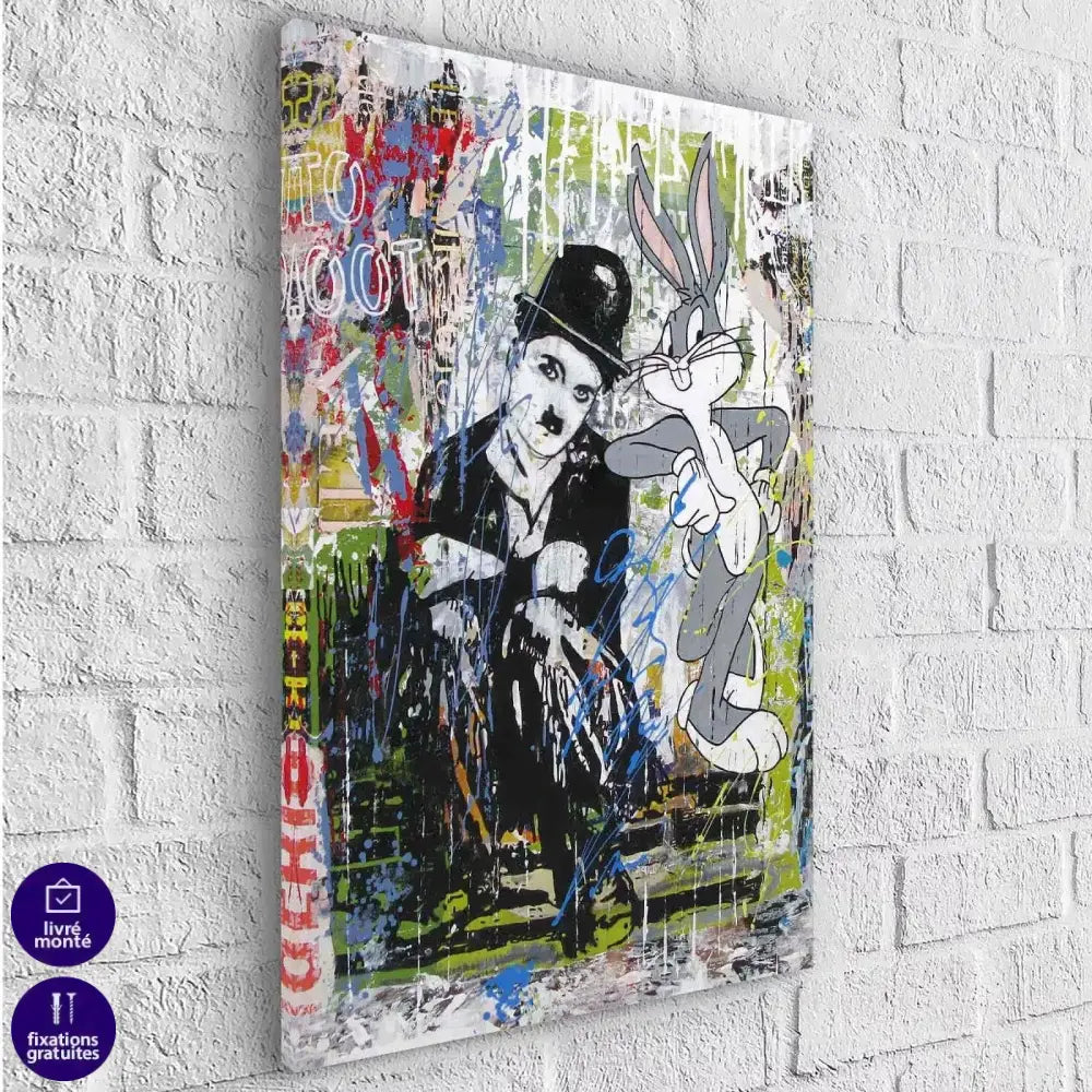 Tableau Street Art Charlie et Bunny - Montableaudeco