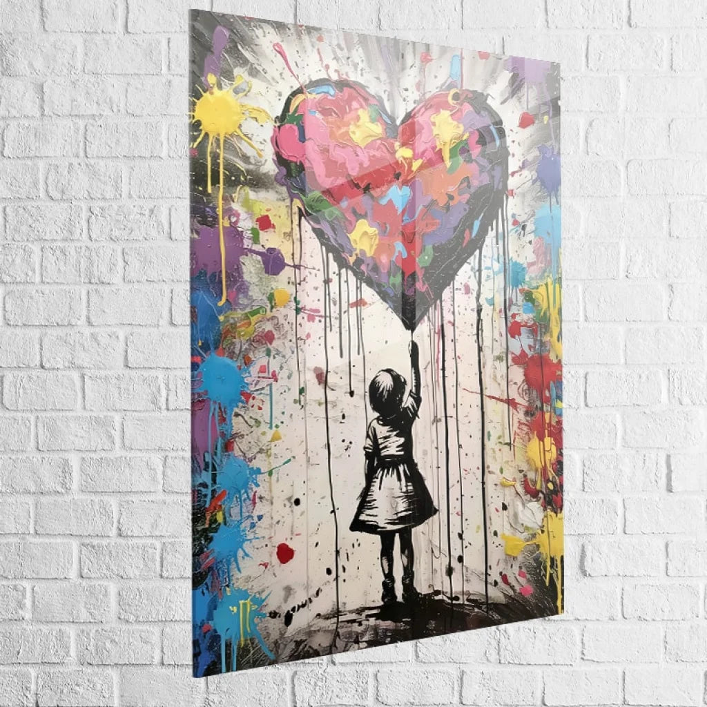 wall art Acrylic Glass Print girl graffiti glossy finish