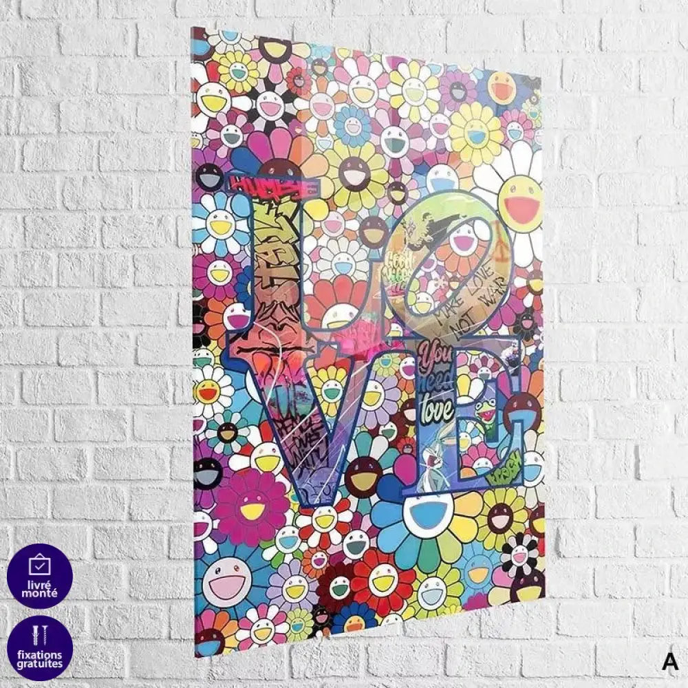 Tableau Street Art Graffiti Good Vibes - Montableaudeco