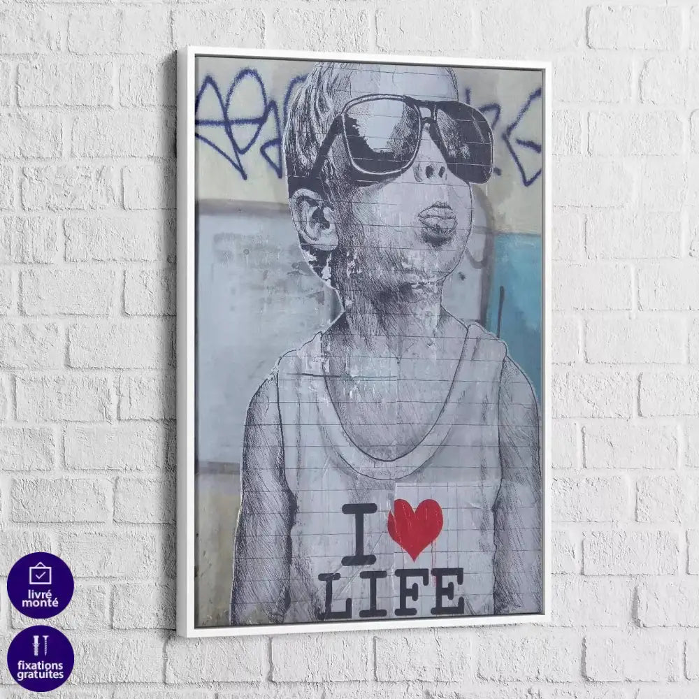 Tableau Street Art I Love Life - Montableaudeco