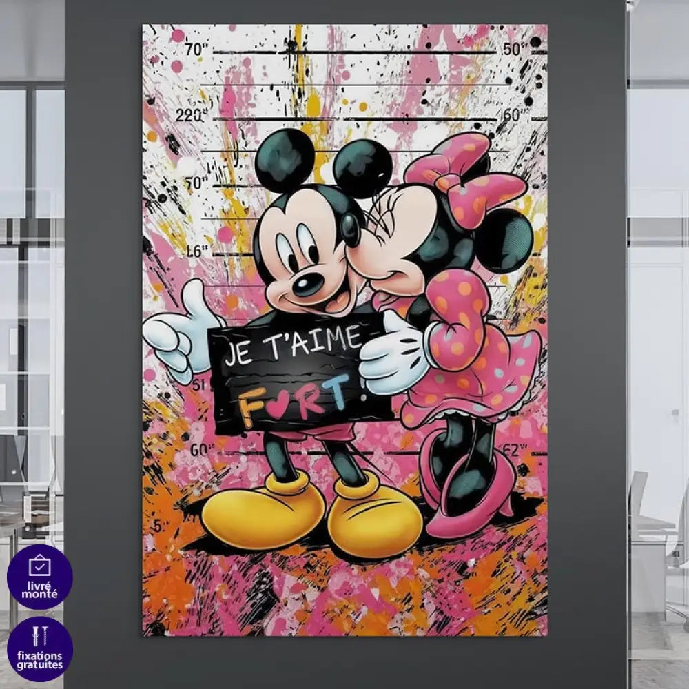 Tableau Street Art Je T’aime Fort 40x60cm / Affiche sans cadre Tableau Street Art