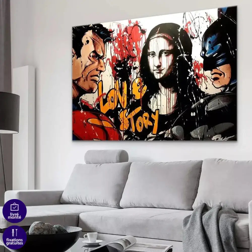 Tableau Street Art Joconde Love Héros - Montableaudeco