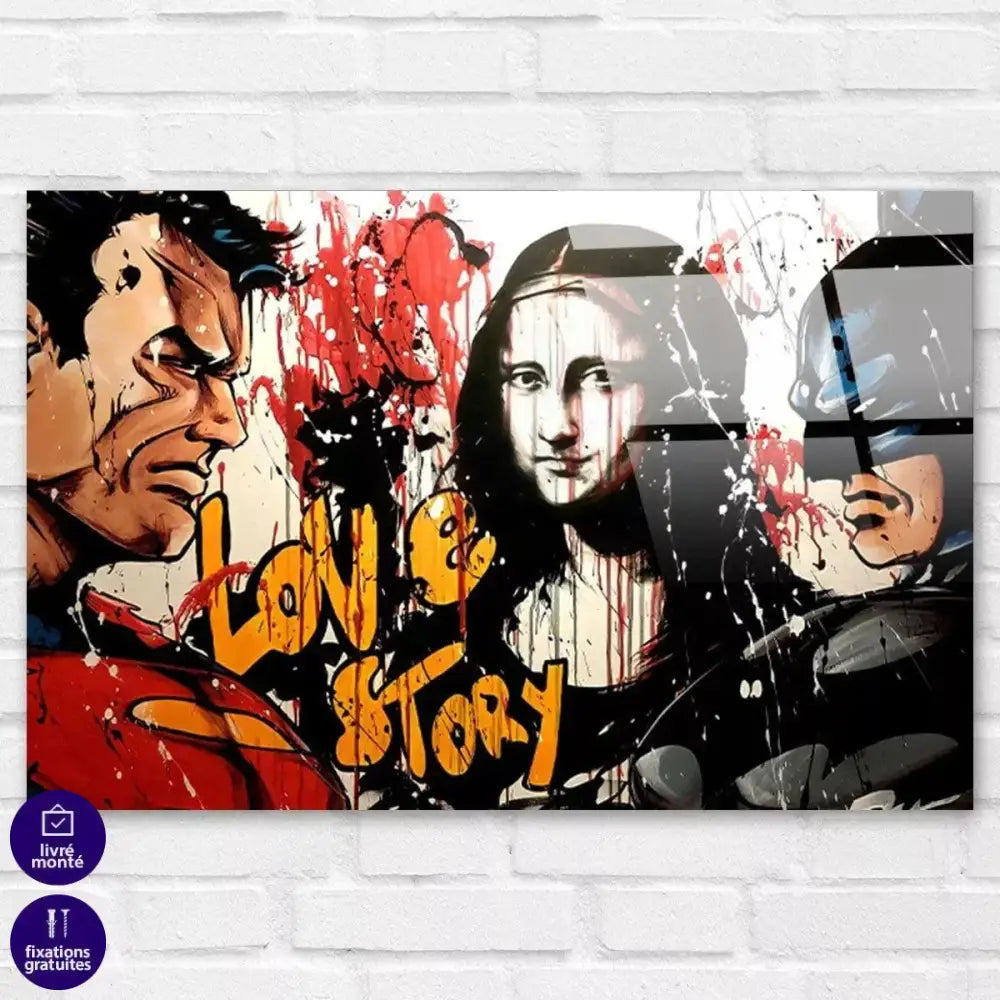 Tableau Street Art Joconde Love Héros - Montableaudeco