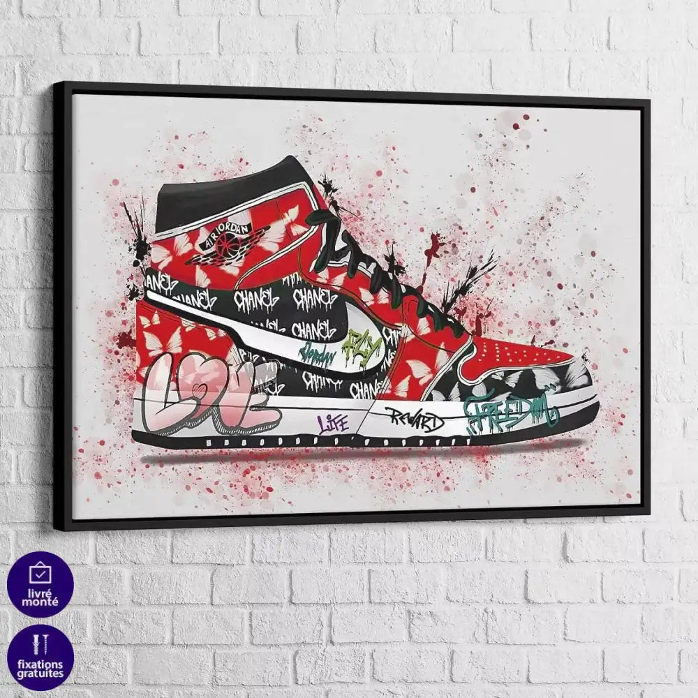 Tableau Street Art Jordan Air Rouge - Montableaudeco