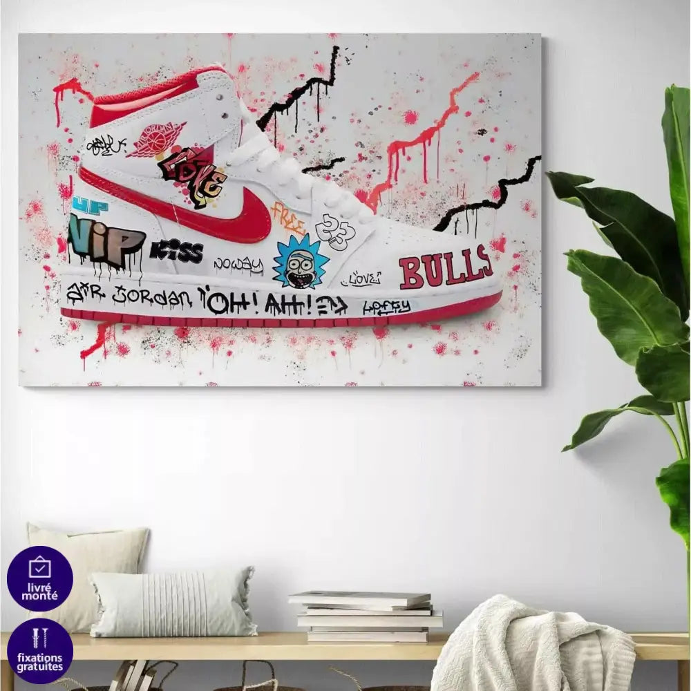 Tableau Street Art Jordan Graffiti - Montableaudeco