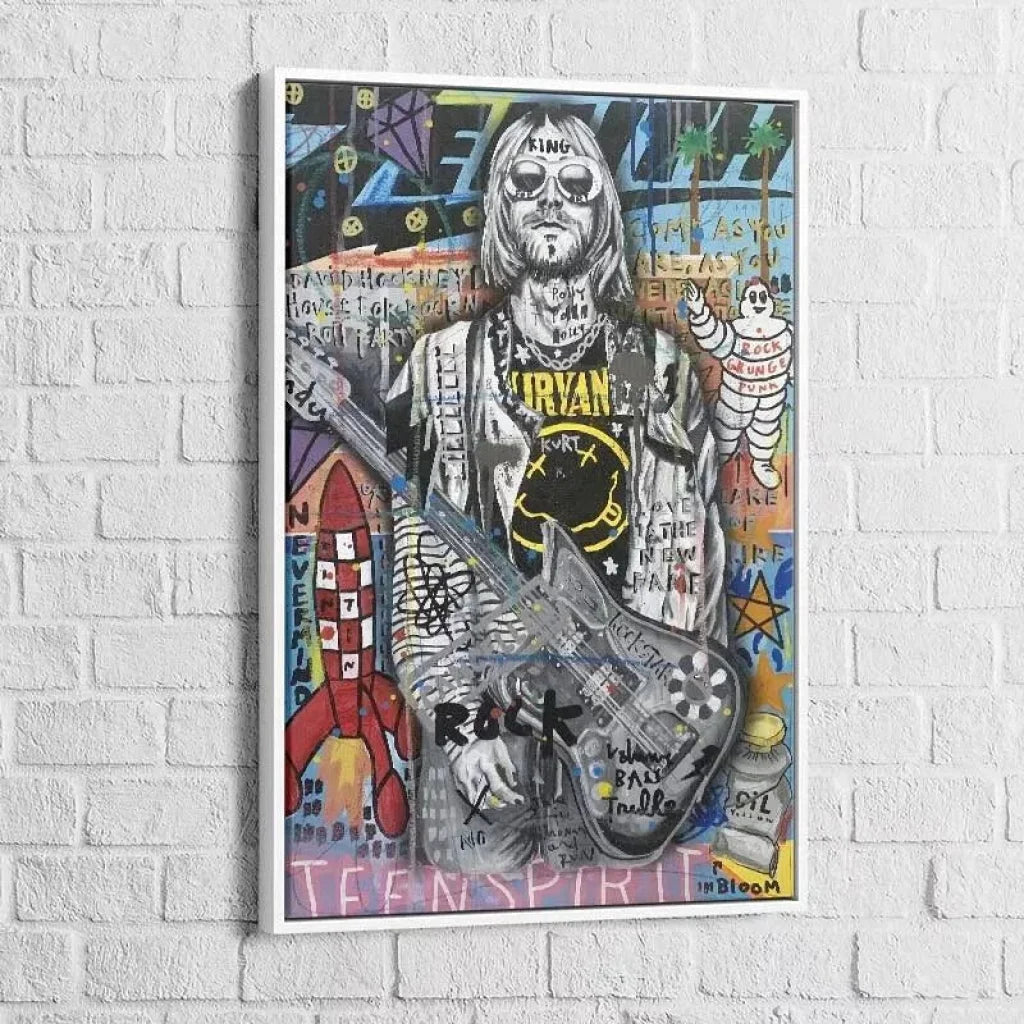 Tableau Street Art Kurt Cobain Teen Spirit - Montableaudeco