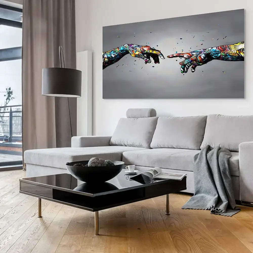 Tableau Street Art inspiré de Michel-Ange, style urbain et contemporain