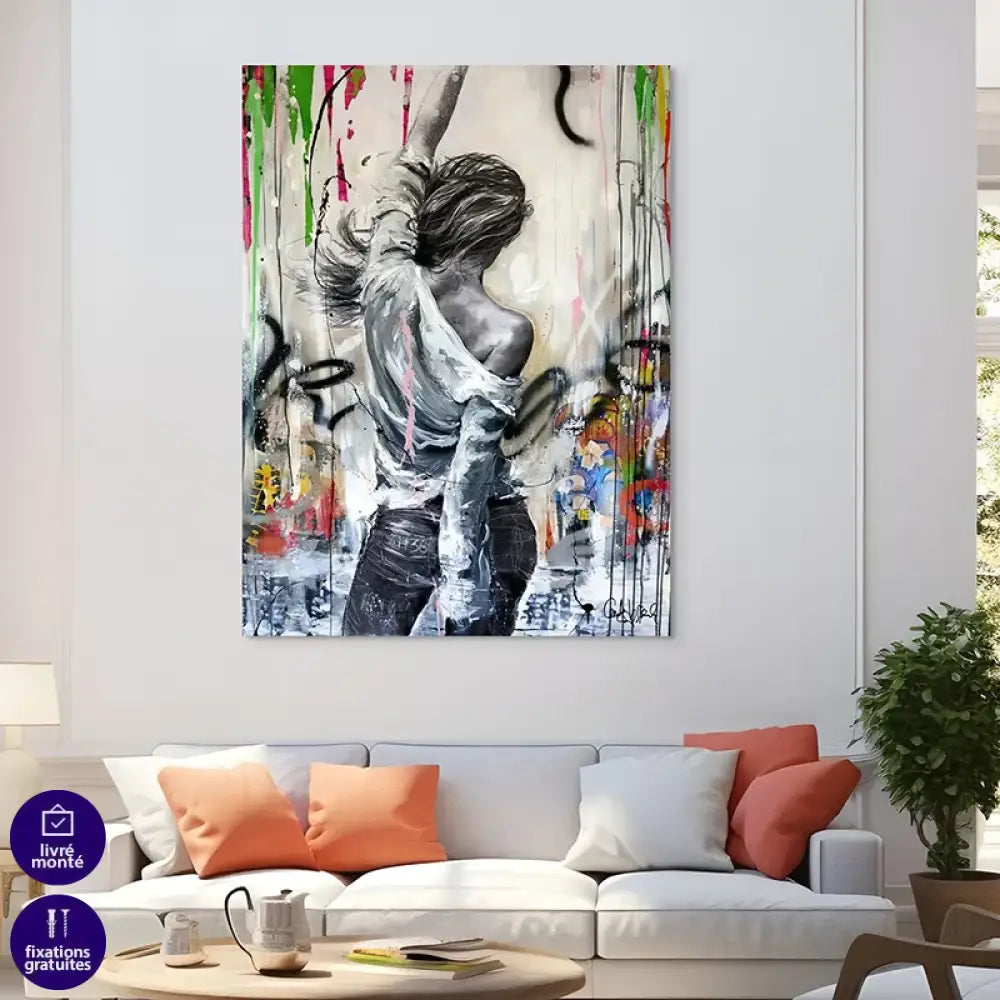 Tableau Street art coloré Danseuse
