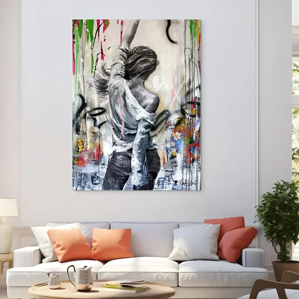 Tableau Street art coloré Danseuse