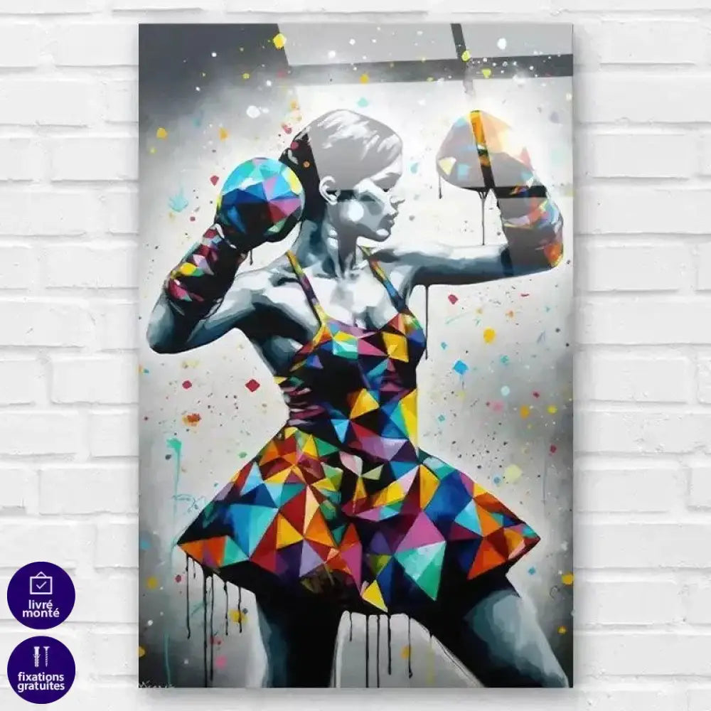 Portrait artistique d’une danseuse prête au combat, style urbain et pop