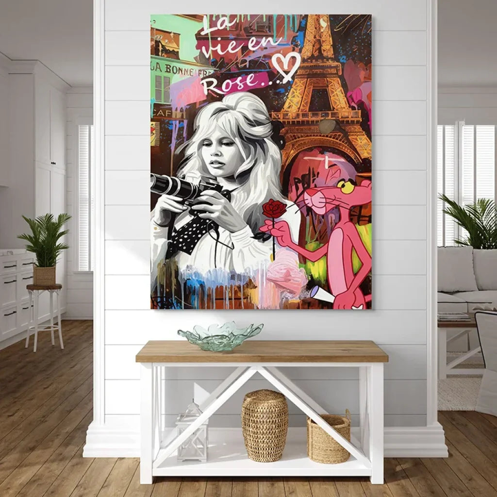 Brigitte Bardot pop art déco murale