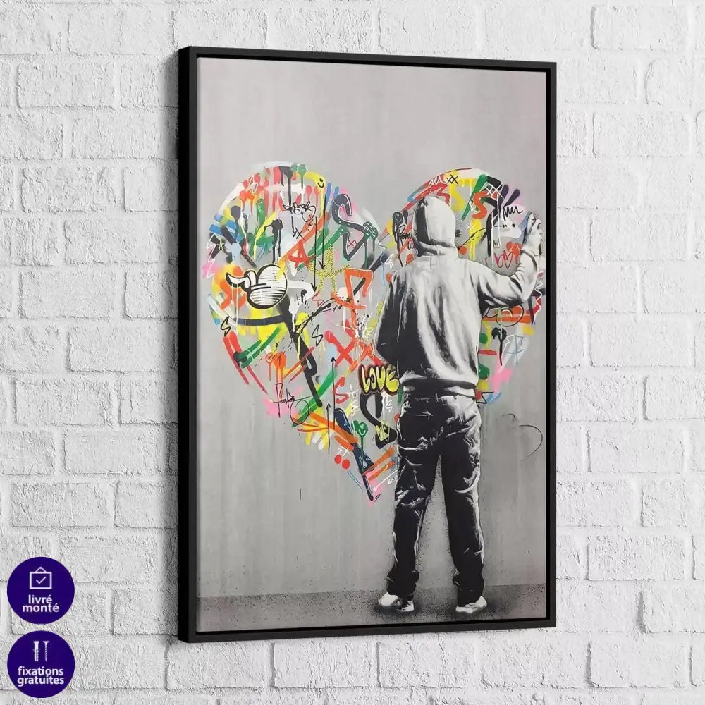 Tableau Street Art Le Grapheur a un cœur - Montableaudeco
