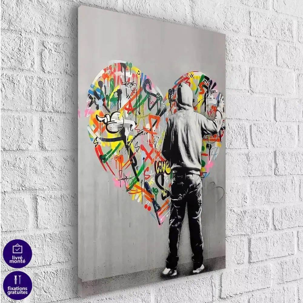 Tableau Street Art Le Grapheur a un cœur - Montableaudeco