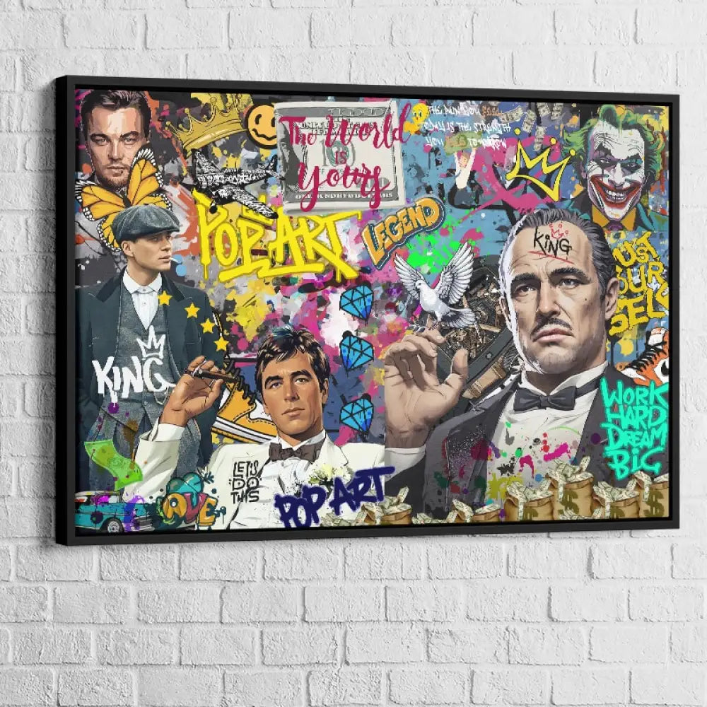 Gros plan texture toile, impression HD, détails graffiti et éclaboussures de peinture