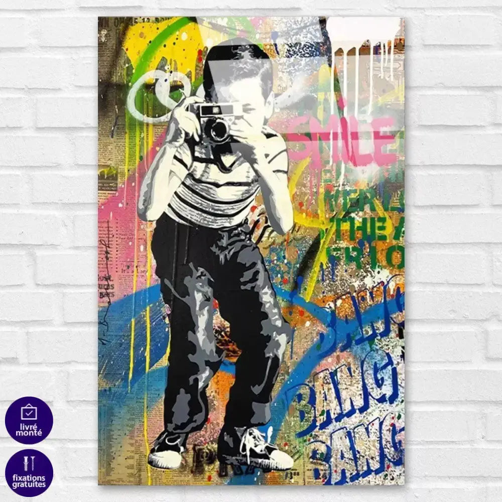 Tableau Street Art L'enfant à la Photo - Montableaudeco