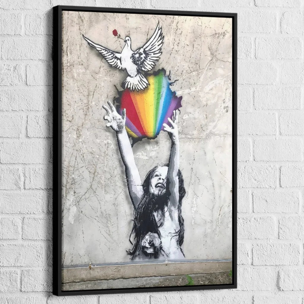 Tableau street art – L’Envol de la Paix, cadre noir