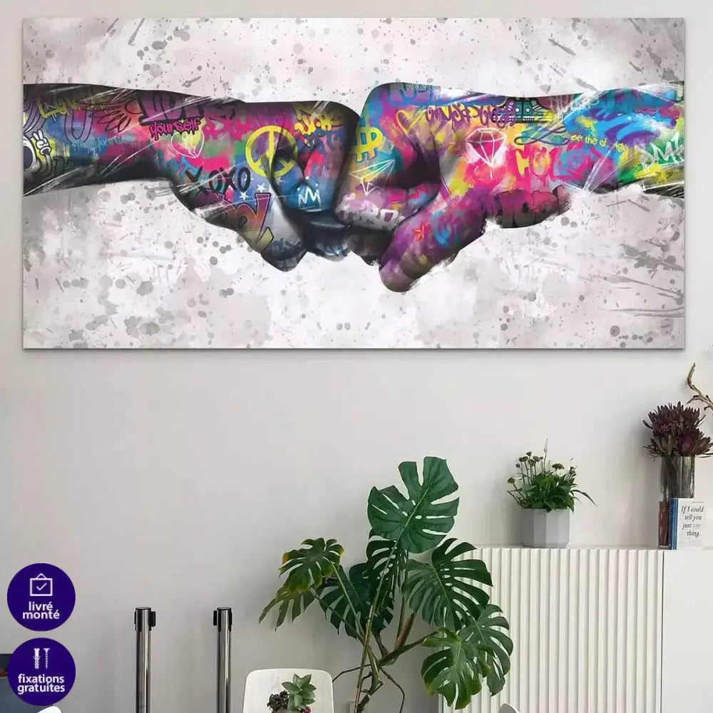 Tableau Street Art Les Mains - Montableaudeco