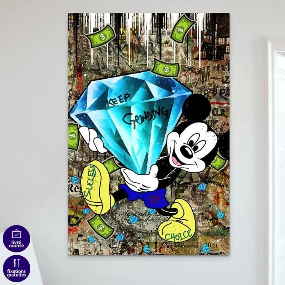 Tableau Street Art Mickey Diamant - Montableaudeco