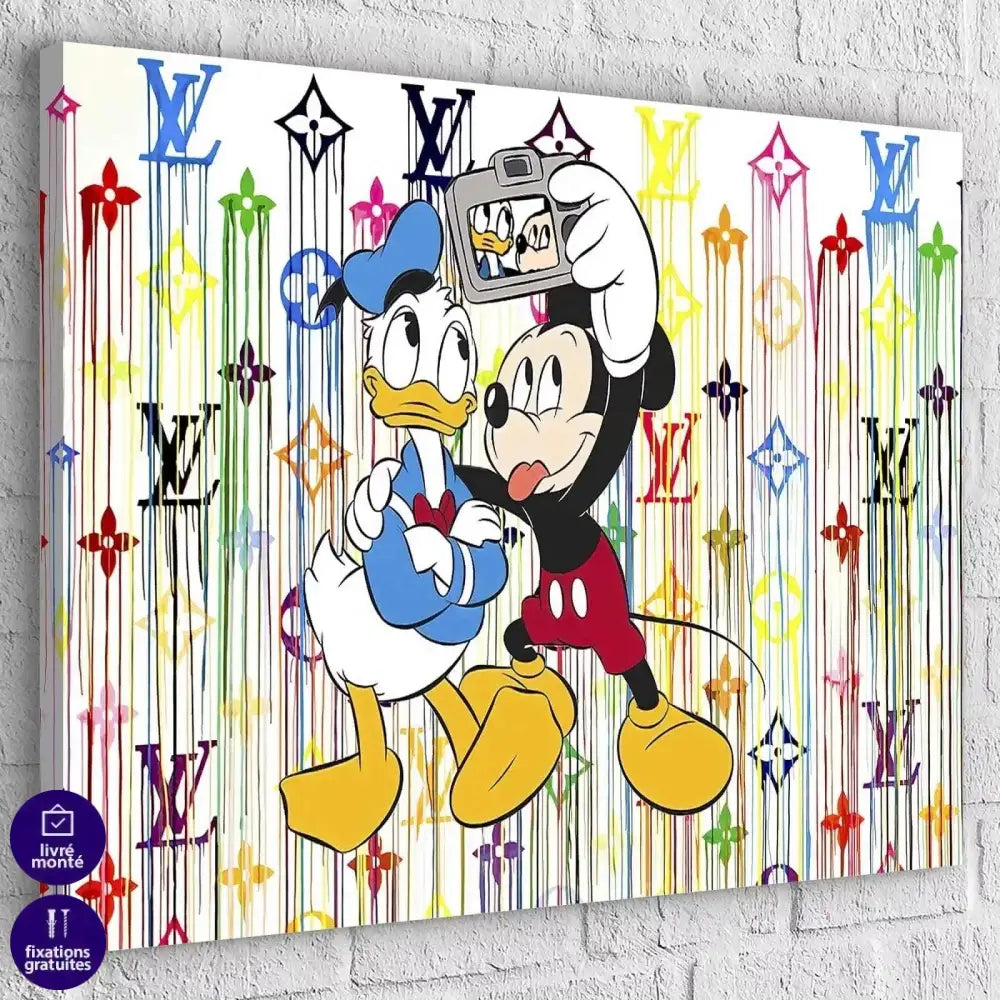 Tableau Street Art Mickey Donald & Louis Vuitton - Montableaudeco