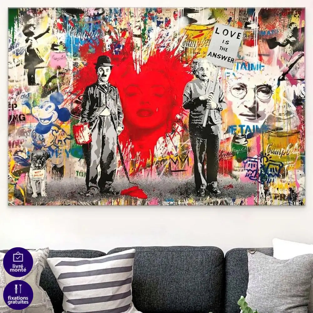 Tableau Street art Mickey et Albert - Montableaudeco