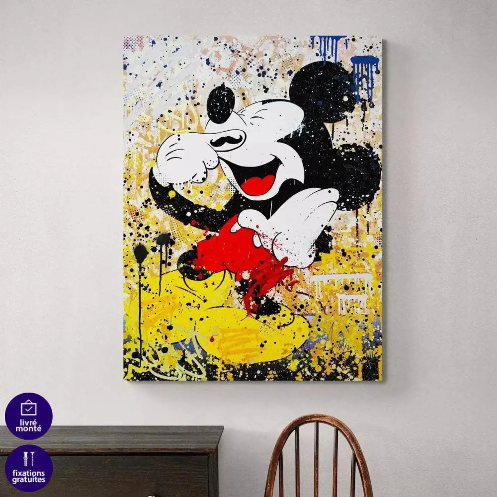 Tableau Street Art Mickey Hilare - Montableaudeco
