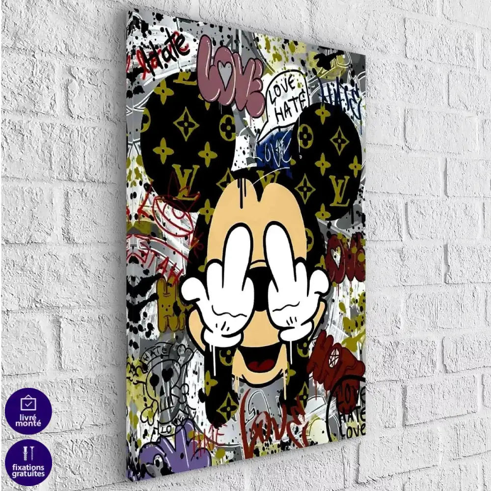 Tableau Street Art Mickey Love Hate - Montableaudeco