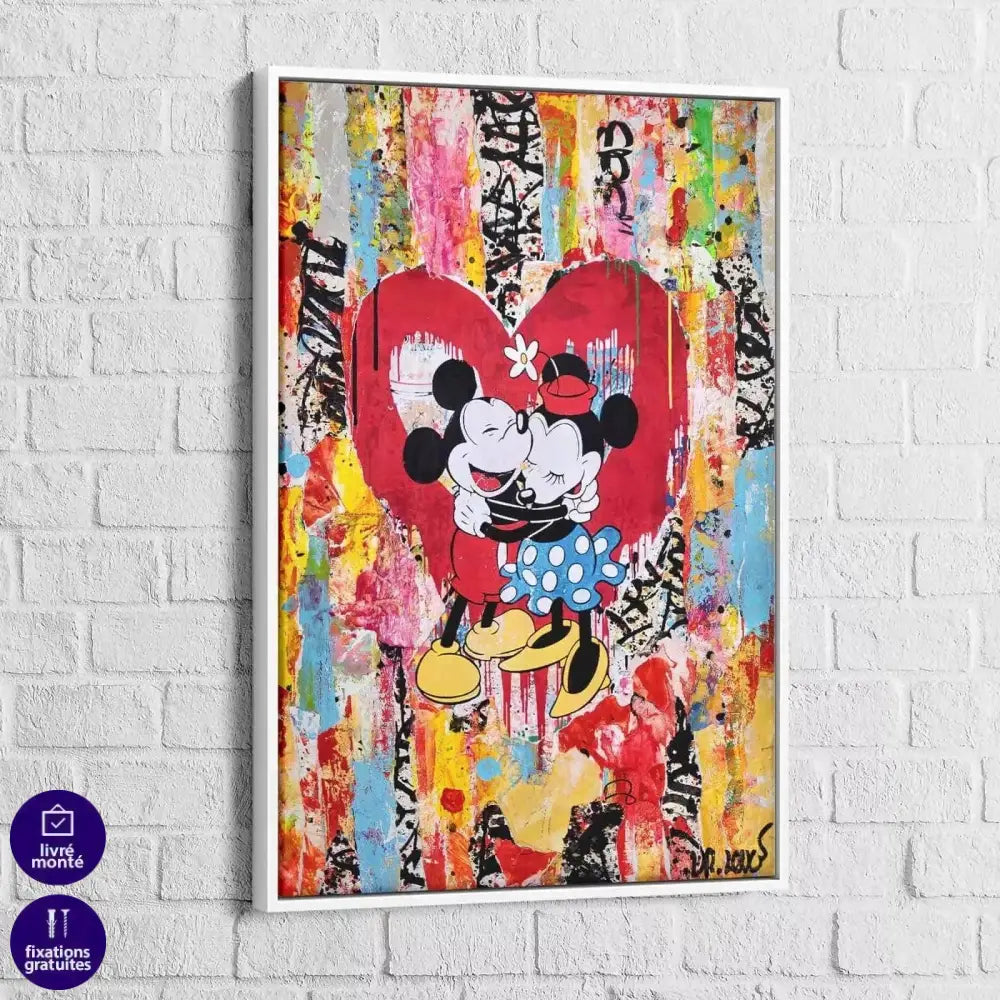 Tableau Street Art Mickey Minnie Loving - Montableaudeco