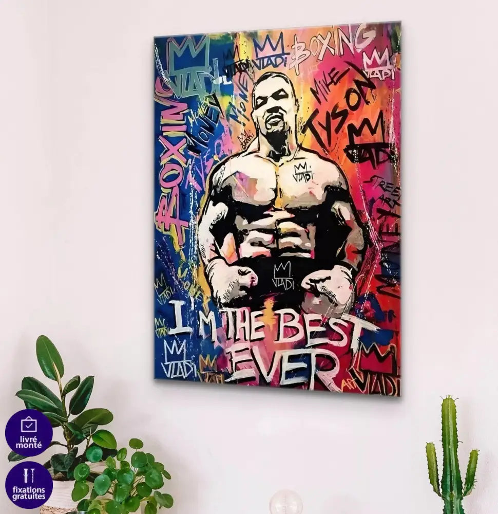 Tableau Street Art Mike Tyson Legende - Montableaudeco