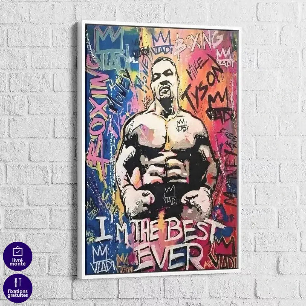Tableau Street Art Mike Tyson Legende - Montableaudeco