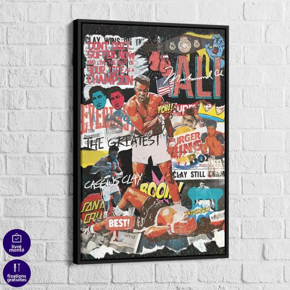 Tableau Street Art Mohamed Ali Graffiti - Montableaudeco