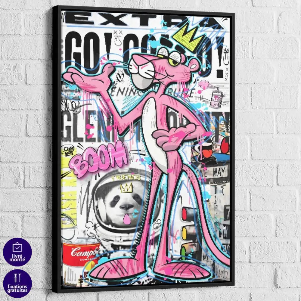 Tableau Pink Street Legend en style graffiti coloré