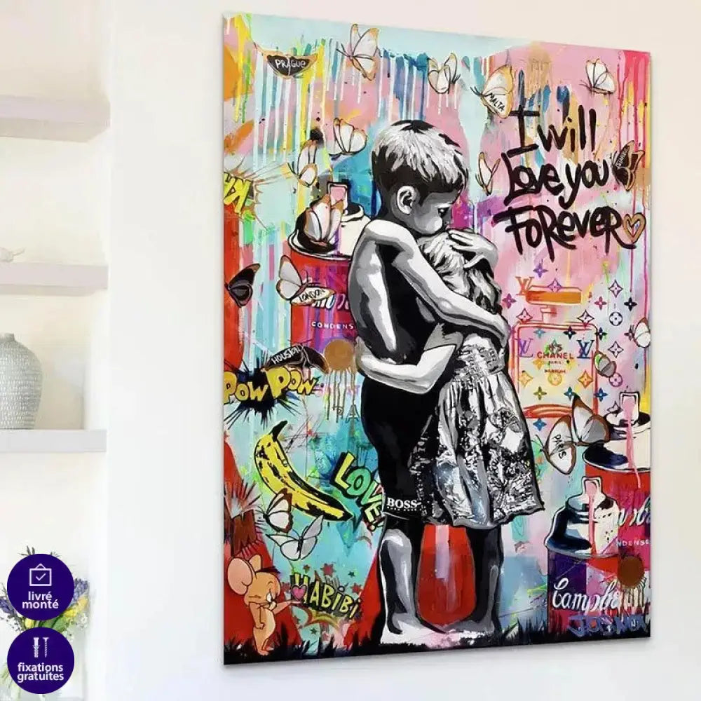 Tableau Street Art Premiers Baisers - Montableaudeco