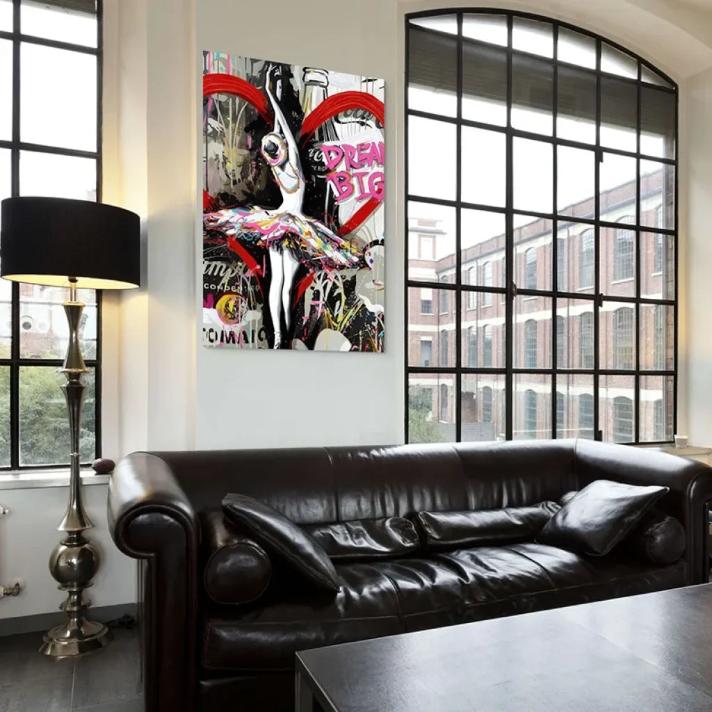 décoration urbaine avec ballerine graffiti