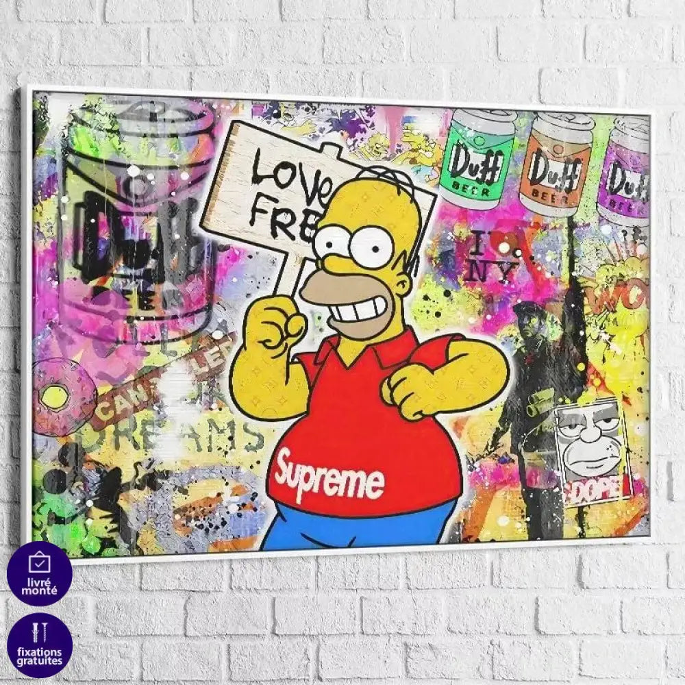 Tableau Street Art Simpson Supreme - Montableaudeco