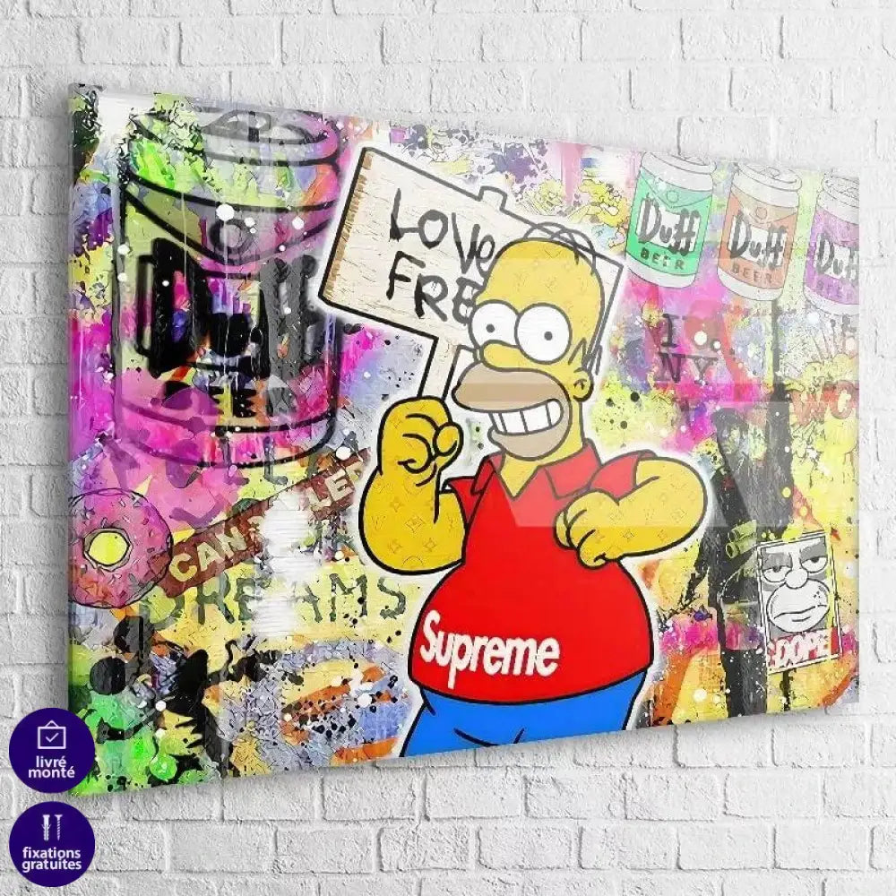 Tableau Street Art Simpson Supreme - Montableaudeco